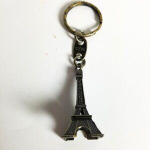 ✅New Collectible Paris Eiffel Tower Bronze Tone Metal Keychain Keyring Souvenir